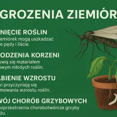 Ziemiórki to szkodniki. Ich larwy uszkadzają korzenie i pędy roślin, osłabiając ich wzrost i sprzyjając chorobom grzybowym.